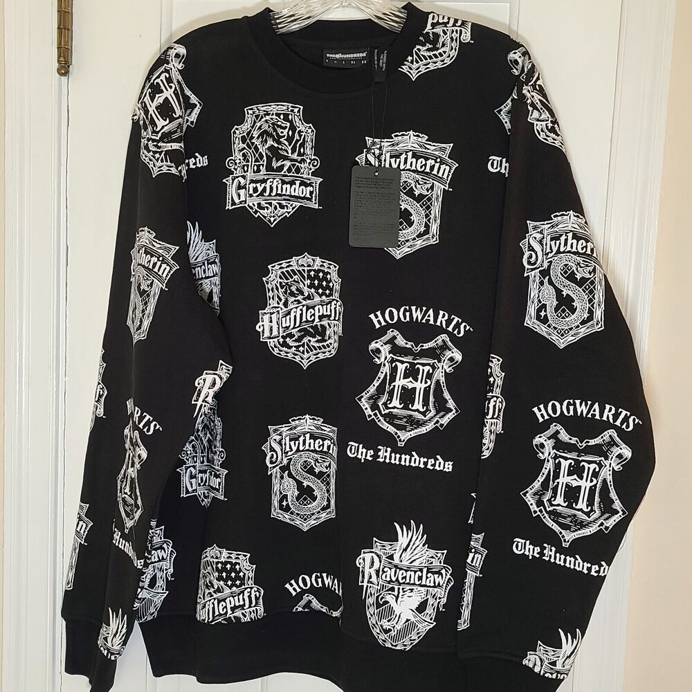 The Hundreds AOP Hogwarts Houses Sweatshirt Size Medium NWT